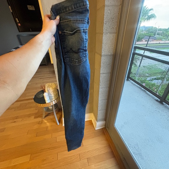 7 For All Mankind Dark Blue Straight Leg Jeans - Picture 7 of 8